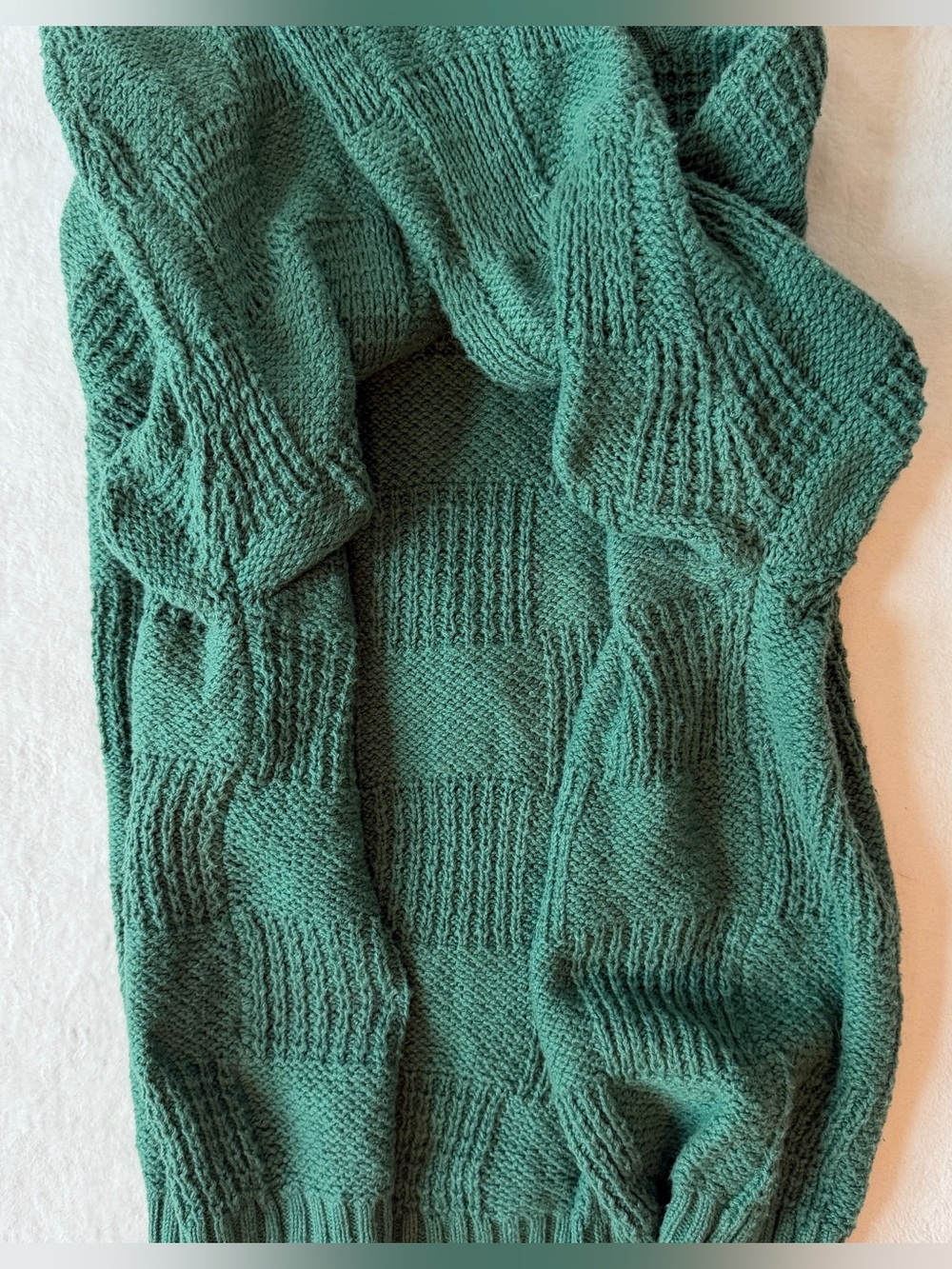 Boundary Waters Vintage Green Mixed Stitch Knit Cardigan Sweater Button Up Large - Picture 13 of 16